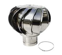 Cowl Cap, Flue Waterproof Vent, Rotating Cap Ventilation Pipe, Long Service Life, Robust, 304 Stainless Steel, No Rust, No Energy Power, for Residential Buildings, Farm Chimney Tops ( 250mm(9.8in))