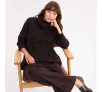 Cowl Neck Jumper in Chunky Alpaca Blend Knit Brown