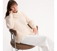 Cowl Neck Jumper in Chunky Alpaca Blend Knit Ivory