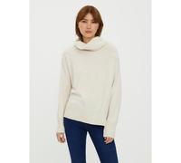 Cowl Neck Jumper in Fine Knit Ecru