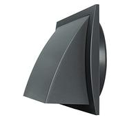 Cowled Duct Cover 150mm/6" with Gravity Flap, ABS Ventilation Grille, External Air Vent with Rain Protection, for Bathroom Extractor Fan, Tumble Dryer, Cooker Hood (Anthracite)