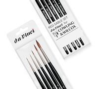 Cowling & Wilcox Exclusive Da Vinci Red Sable Brush Set (5pc) | 100% Harbin Kolinsky Sable Hair | Ideal for watercolour, gouache, miniatures and models