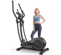 Cowmew Elliptical Cross Trainer For Home, Ultra Quiet Magnetic Cross Trainer with 16-Level Resistance, 8KG Flywheel, 42cm Stride, Weight Capacity 150KG, LCD Monitor, Pulse Sensor，Device Holder