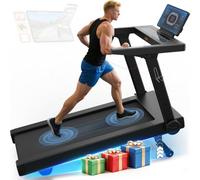 Cowmew Treadmills for Home, Foldable Treadmill with 20% Auto Incline, 20KM/H, 7HP, 180KG Weight Capacity, Running Machine for Heavy People with LED Display, Heart Rate Monitor, Bluetooth Speakers