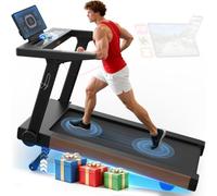 Cowmew Treadmills for Home, Foldable Treadmill with 20% Auto Incline, 20KM/H, 7HP, 180KG Weight Capacity, Running Machine for Heavy People with LED Display, Heart Rate Monitor, Bluetooth Speakers