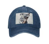 COWMGHLDFL Baseball Cap for Women Men Cowboy Dad Hat Koala and Butterfly Baseball Hat Adjustable Trucker Hat Navy Blue