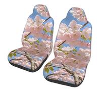 COWMGHLDFL Car Seat Covers 2 Pack cherry blossom Seat Cover Front Seat Covers for Car Universal Seat Protectors Auto Seat Mat with Elastic Strap Auto Accessories Set
