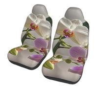COWMGHLDFL Car Seat Covers 2 Pack Colorful Orchids Flower Seat Cover Front Seat Covers for Car Universal Seat Protectors Auto Seat Mat with Elastic Strap Auto Accessories Set