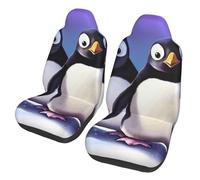 COWMGHLDFL Car Seat Covers 2 Pack Cute Penguin Seat Cover Front Seat Covers for Car Universal Seat Protectors Auto Seat Mat with Elastic Strap Auto Accessories Set