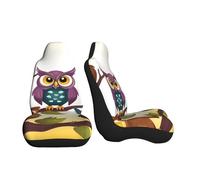 COWMGHLDFL Car Seat Covers 2 Pack Owls Birds Seat Covers Front Seat Covers for Car Universal Seat Protectors Auto Seat Mat with Elastic Strap Auto Accessories Set of 2