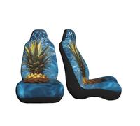 COWMGHLDFL Car Seat Covers 2 Pack Pineapple in the pool Seat Covers Front Seat Covers for Car Universal Seat Protectors Auto Seat Mat with Elastic Strap Auto Accessories Set of 2