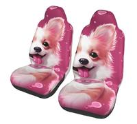 COWMGHLDFL Car Seat Covers 2 Pack Pink Corgi Seat Cover Front Seat Covers for Car Universal Seat Protectors Auto Seat Mat with Elastic Strap Auto Accessories Set
