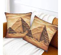 COWMGHLDFL Decorative Throw Pillow Covers 20"x20" Throw Pillows Vintage Great Egyptian Pyramid Pillow Cover Plush Pillow Case Square Cushion Case for Couch Farmhouse Cushion Cover