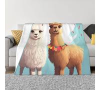 COWMGHLDFL Flannel Blankets 40"x30" Bed Blanket for Sofa Llama Alpaca Throw Blanket Soft Cozy Plush Blanket for Couch Camping All Seasons