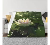 COWMGHLDFL Flannel Blankets 60"x50" Bed Blanket for Sofa Lotus on water Throw Blanket Soft Cozy Plush Blanket for Couch Camping All Seasons