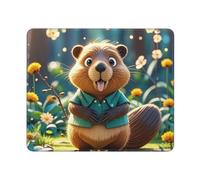 COWMGHLDFL Mousepad Cartoon animated beaver Mouses Mat for Wireless Mouses Computer Keyboard Mat with Non-Slip Rubber Gaming Desk Pad Square Desk Mat for Office Laptop