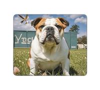 COWMGHLDFL Mousepad Funny English Bulldog Mouses Mat for Wireless Mouses Computer Keyboard Mat with Non-Slip Rubber Gaming Desk Pad Square Desk Mat for Office Laptop