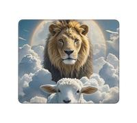 COWMGHLDFL Mousepad Lamb with A Lion Clouds Mouses Mat for Wireless Mouses Computer Keyboard Mat with Non-Slip Rubber Gaming Desk Pad Square Desk Mat for Office Laptop