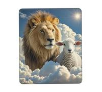 COWMGHLDFL Mousepad Lamb with A Lion Clouds Mouses Mat for Wireless Mouses Computer Keyboard Mat with Non-Slip Rubber Gaming Desk Pad Square Desk Mats for Office Laptop