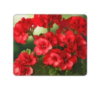 COWMGHLDFL Mousepad Red geraniums Mouses Mat for Wireless Mouses Computer Keyboard Mat with Non-Slip Rubber Gaming Desk Pad Square Desk Mat for Office Laptop