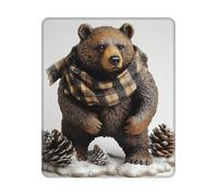 COWMGHLDFL Mousepad Rustic Lodge Bear Mouses Mat for Wireless Mouses Computer Keyboard Mat with Non-Slip Rubber Gaming Desk Pad Square Desk Mat for Office Laptop