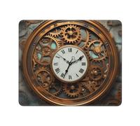 COWMGHLDFL Mousepad Rusty Steampunk Clock Mouses Mat for Wireless Mouses Computer Keyboard Mat with Non-Slip Rubber Gaming Desk Pad Square Desk Mat for Office Laptop