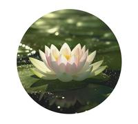 COWMGHLDFL Round Table Cover Spill-Proof Table Cloth 48"-54" Lotus on water Tablecloths Wrinkle Free Table Cloths Waterproof Tablecover for Dining Party Wedding