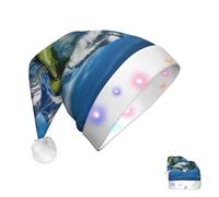 COWMGHLDFL Santa Hat Adult Christmas Hats For Men Women Mountain Reflection In Lake Santa Claus Hats Xmas Holiday Hat For New Year