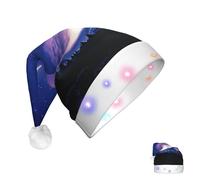 COWMGHLDFL Santa Hat Adult Christmas Hats For Men Women Night Sky Silhouette Santa Claus Hats Xmas Holiday Hat For New Year