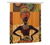 COWMGHLDFL Shower Curtain Liner Bathroom Curtains with 12 Hooks African Woman Shower Curtains Waterproof Liner Cloth Long Curtain for Bathroom Bathtub