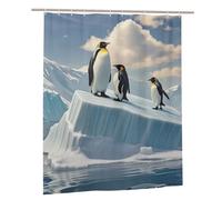 COWMGHLDFL Shower Curtain Liner Bathroom Curtains with 12 Hooks Penguins On The Iceberg Shower Curtains Waterproof Liner Cloth Long Curtain for Bathroom Bathtub