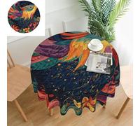 COWMGHLDFL Tablecloth 152 CM Spill-Proof Table Cloth Ethnic Style Birds Tablecloths Farmhouse Table Covers Wrinkle Free Decorative Waterproof Tablecover for Dining Party Wedding