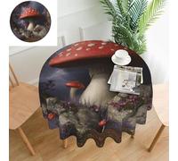 COWMGHLDFL Tablecloth 152 CM Spill-Proof Table Cloth Mushrooms Tablecloths Farmhouse Table Covers Wrinkle Free Decorative Waterproof Tablecover for Dining Party Wedding