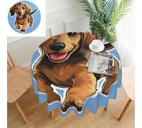 COWMGHLDFL Tablecloth 152 CM Spill-Proof Table Cloth Running shepherd dog Tablecloths Farmhouse Table Covers Wrinkle Free Decorative Waterproof Tablecover for Dining Party Wedding