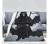 COWMGHLDFL Throw Blanket Bat Death Moon Blankets for Sofa Reversible Plush Blanket Soft Cozy Throw Blankets for Couch Camping All Seasons 280g flannel