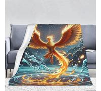 COWMGHLDFL Throw Blanket Fire and water phoenix Blankets for Sofa Reversible Plush Blanket Soft Cozy Throw Blankets for Couch Camping All Seasons 280g flannel