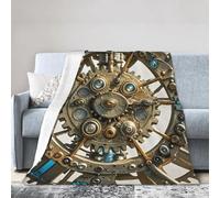 COWMGHLDFL Throw Blanket Soft Cozy Bed Blanket 50"x40" Reversible Plush Blanket Cool Steampunk Gears Flannel Blankets Warm Cozy Throws for Sofa Couch Bed
