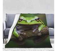 COWMGHLDFL Throw Blanket Tree Frog Blankets for Sofa Reversible Plush Blanket Soft Cozy Throw Blankets for Couch Camping All Seasons 280g flannel