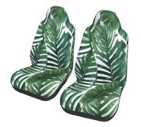 COWMMWOC Banana Leaf Greenuniversal Car Front Seat Covers 2 Pcs, Nonskid Auto Fabric Seat Covers For Most Cars, Trucks, Suvs (52x55x83cm/20.5x21.5x33in)