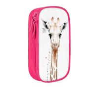 COWMMWOC Clever Giraffe Large Pencil Case,Big Capacity Pencil Pouch, Multifunctional Storage Bag,Durabiiity Polyester Oxford Fabric with Double Zipper 21x10.5x5cm