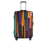 COWMMWOC Colorful Wood Trolley Case Protective Cover, Elastic Travel Luggage Cover, Suitcase Protective Cover for 18-32 Inch Bags | Washable Baggage Covers | Travel Suitcase Protector