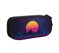 COWMMWOC Cute Design Name Pen Bag Pencil Case for Students Girls Boys â€“ Large Capacity Pencil Pouch with Compartments, Doubility Zip Stationery Storage Organizer (Black, Pink, Blue)