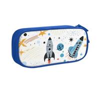 COWMMWOC Cute Design Name Pen Bag Pencil Case for Students Girls Boys â€“ Large Capacity Pencil Pouch with Compartments, Doubility Zip Stationery Storage Organizer (Black, Pink, Blue)