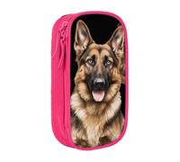 COWMMWOC German Shepherd Dog Large Pencil Case,Big Capacity Pencil Pouch, Multifunctional Storage Bag,Durabiiity Polyester Oxford Fabric with Double Zipper 21x10.5x5cm
