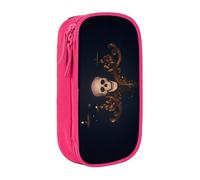 COWMMWOC Gothic Wallpaper Skull Large Pencil Case,Big Capacity Pencil Pouch, Multifunctional Storage Bag,Durabiiity Polyester Oxford Fabric with Double Zipper 21x10.5x5cm