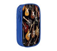 COWMMWOC Guitars Large Pencil Case,Big Capacity Pencil Pouch, Multifunctional Storage Bag,Durabiiity Polyester Oxford Fabric with Double Zipper 21x10.5x5cm