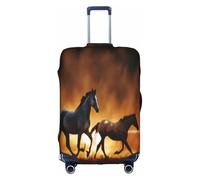 COWMMWOC Horses Red Glowing Clouds Trolley Case Protective Cover, Elastic Travel Luggage Cover, Suitcase Protective Cover for 18-32 Inch Bags | Washable Baggage Covers | Travel Suitcase Protector
