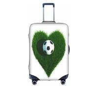 COWMMWOC I Love Soccer Trolley Case Protective Cover, Elastic Travel Luggage Cover, Suitcase Protective Cover for 18-32 Inch Bags | Washable Baggage Covers | Travel Suitcase Protector
