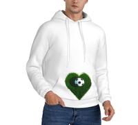 COWMMWOC Men'S Hoodie I Love Soccer 3d Printed Hooded Sweatshirt Casual Pullover Long Sleeve Hoodies Tops With Drawstring Big Pockets