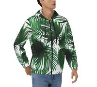 COWMMWOC Men'S Hoodies Full Zip Palm Leaf Printed Hooded Sweatshirts - Lightweight, Soft, And Stylish Casual Long Sleeve Hoodie Pullover Hoody Jacket With Pockets